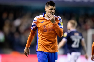 140323 - Millwall v Swansea City - Sky Bet Championship - Joel Piroe of Swansea City gestures