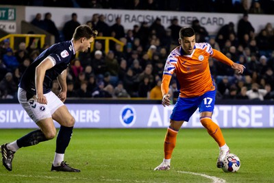 140323 - Millwall v Swansea City - Sky Bet Championship - Joel Piroe of Swansea City controls the ballx