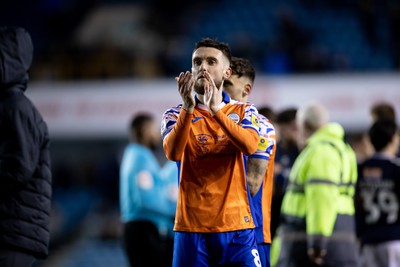 140323 - Millwall v Swansea City - Sky Bet Championship - Matt Grimes of Swansea City applauds the fans