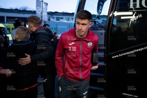 140323 - Millwall v Swansea City - Sky Bet Championship - Cameron Congreve of Swansea City arrives at The Den