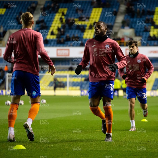 140323 - Millwall v Swansea City - Sky Bet Championship - Olivier Ntcham of Swansea City warms up