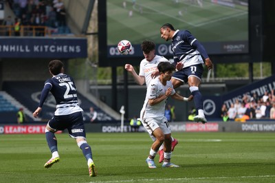 260425 - Millwall v Swansea City - Sky Bet Championship - Josh Key of Swansea beaten to the ball by Femi Azeez of Millwall