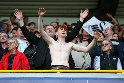 260425 - Millwall v Swansea City - Sky Bet Championship - Swansea fans at the final whistle