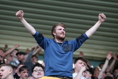 260425 - Millwall v Swansea City - Sky Bet Championship - Swansea fan at the final whistle