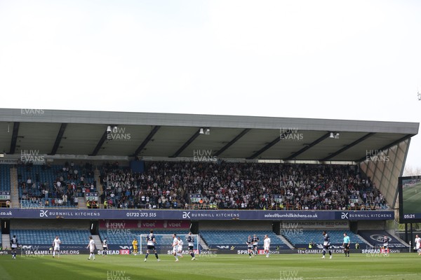 260425 - Millwall v Swansea City - Sky Bet Championship - Swansea travelling fans in the stand 