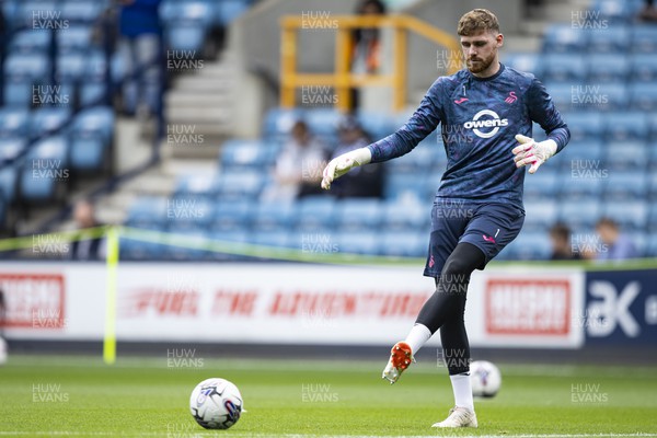 300923 - Millwall v Swansea City - Sky Bet Championship - Swansea City goalkeeper Andy Fisher during the warm up