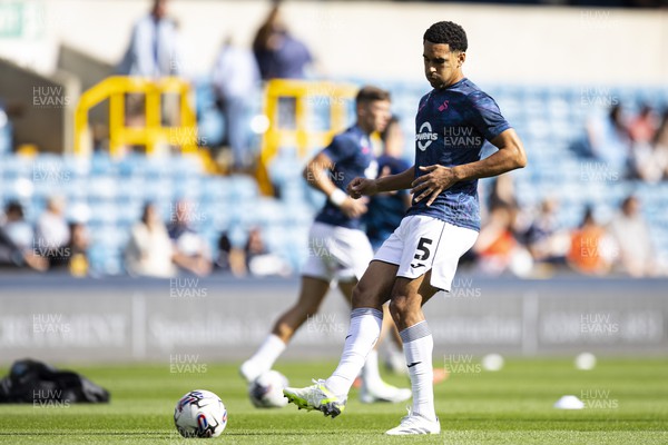 300923 - Millwall v Swansea City - Sky Bet Championship - Ben Cabango of Swansea City during the warm up