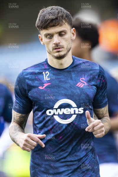 300923 - Millwall v Swansea City - Sky Bet Championship - Jamie Paterson of Swansea City during the warm up