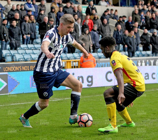 290117 - Millwal FC vs Watford FC -  Emirates FA Cup 4th Round - Steve Morison of Millwall on the attack