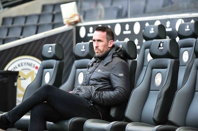 140226 - Milton Keynes Dons v Newport County - Sky Bet League 2 - Newport County manager Christian Fuchs 