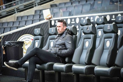 140226 - Milton Keynes Dons v Newport County - Sky Bet League 2 - Newport County manager Christian Fuchs 