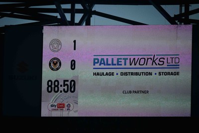 140226 - Milton Keynes Dons v Newport County - Sky Bet League 2 - Scoreboard towards the end of the match