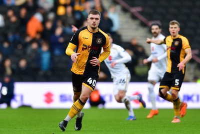 140226 - Milton Keynes Dons v Newport County - Sky Bet League 2 - Cole Jarvis of Newport County 