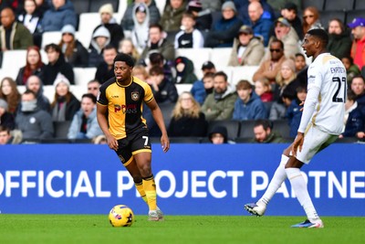 140226 - Milton Keynes Dons v Newport County - Sky Bet League 2 - Bobby Kamwa of Newport County 