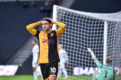 140226 - Milton Keynes Dons v Newport County - Sky Bet League 2 - Harrison Biggins of Newport County 