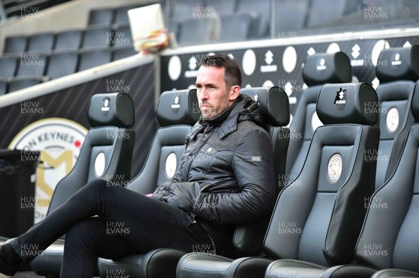 140226 - Milton Keynes Dons v Newport County - Sky Bet League 2 - Newport County manager Christian Fuchs 
