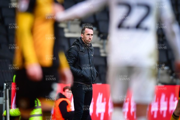 140226 - Milton Keynes Dons v Newport County - Sky Bet League 2 - Newport County manager Christian Fuchs 