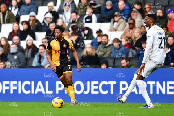 140226 - Milton Keynes Dons v Newport County - Sky Bet League 2 - Bobby Kamwa of Newport County 