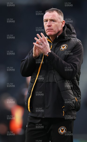 240224 - MK Dons v Newport County, EFL Sky Bet League 2 - Newport County manager Graham Coughlan at the end of the match