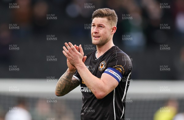 240224 - MK Dons v Newport County, EFL Sky Bet League 2 - James Clarke of Newport County at the end of the match