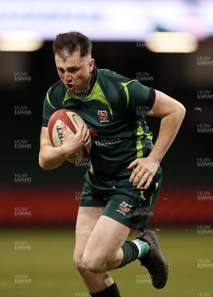 260324 - Monmouthshire County v Mid District - Inter District Trophy - Matthew Lewis of Mid District scores a try
