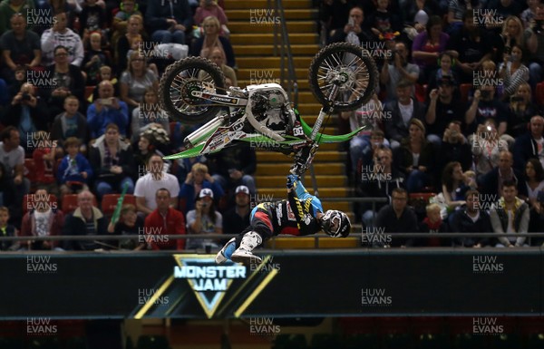 030916 - Monster Jam - Picture shows Freestyle motocross at Monster Jam at Principality Stadium, Cardiff