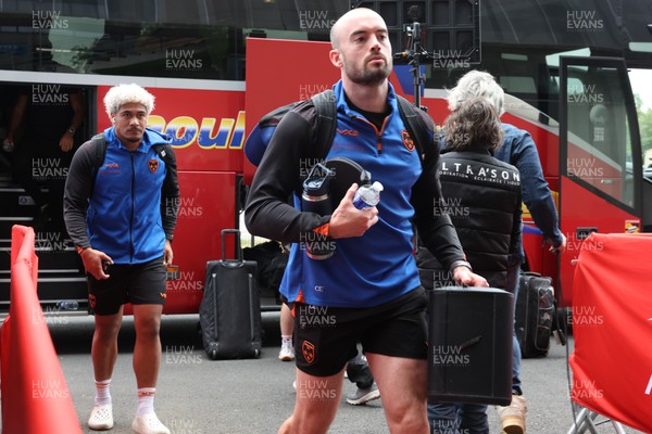 030526 - Montpellier Herault Rugby v Dragons RFC - EPCR Challenge Cup Semi Final -Cai Evans of Dragons  arrive at the stadium