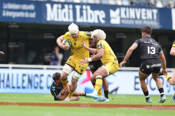 030526 - Montpellier Herault Rugby v Dragons RFC - EPCR Challenge Cup Semi Final - Aaron Wainwright and Fine Inisi of Dragons 