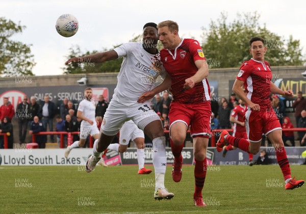 040519 - Morecambe v Newport County, Sky Bet League 2 - Jamille Matt of Newport County and Steven Old of Morecambe compete for the ball