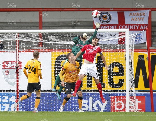 061121 - Morecambe v Newport County - FA Cup First Round - Great save from Goalkeeper Joe Day of Newport County
