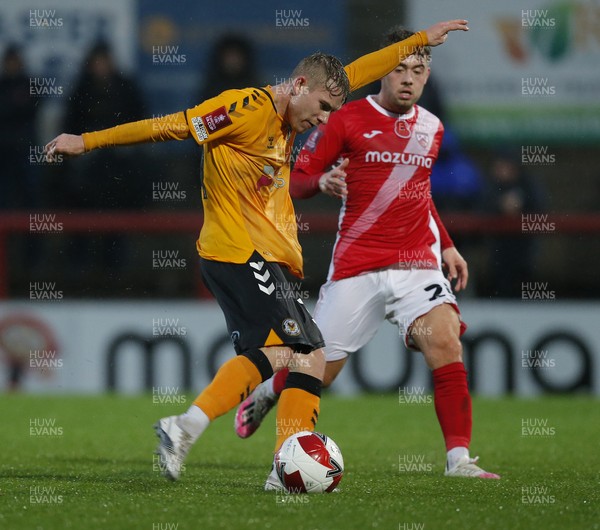 061121 - Morecambe v Newport County - FA Cup First Round - Oli Cooper of Newport County takes a shot on goal