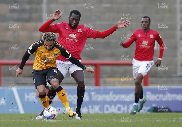 130321 - Morecambe v Newport County - Sky Bet League 2 - Nicky Maynard of Newport County tries to escape from Toumani Diagouraga of Morecambe FC