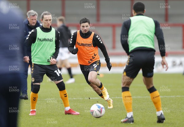 130321 - Morecambe v Newport County - Sky Bet League 2 - Padraig Amond of Newport County in pre match warm up
