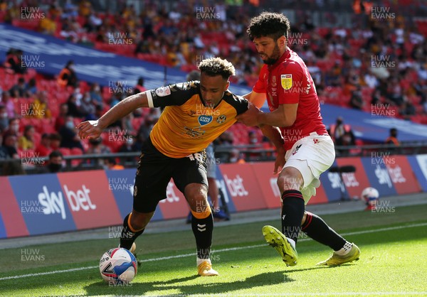 310521 - Morecambe v Newport County, SkyBet League 2 Play Off Final - Nicky Maynard of Newport County tries to keep the ball
