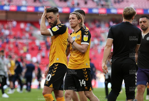 310521 - Morecambe v Newport County, SkyBet League 2 Play Off Final - Dejected Josh Sheehan and Aaron Lewis of Newport County