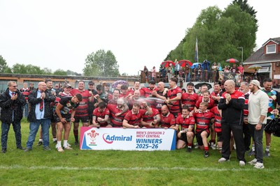 020526 - Morriston v Aberavon Quins - Admiral National League 2 West Central - Morriston celebrate with the trophy