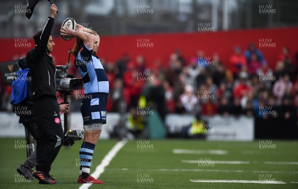050419 - Munster v Cardiff Blues - Guinness PRO14 -  Kristian Dacey of Cardiff Blues throws into a line out