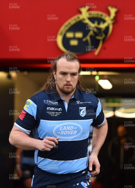 050419 - Munster v Cardiff Blues - Guinness PRO14 -  Kristian Dacey of Cardiff Blues runs out 