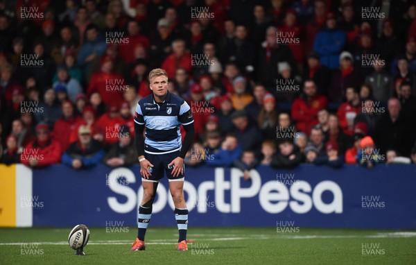 050419 - Munster v Cardiff Blues - Guinness PRO14 -  Gareth Anscombe of Cardiff Blues kicks a conversion
