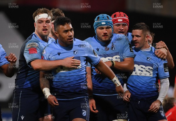 261020 - Munster v Cardiff Blues - Guinness PRO14 - Willis Halaholo of Cardiff Blues after scoring his side's third try