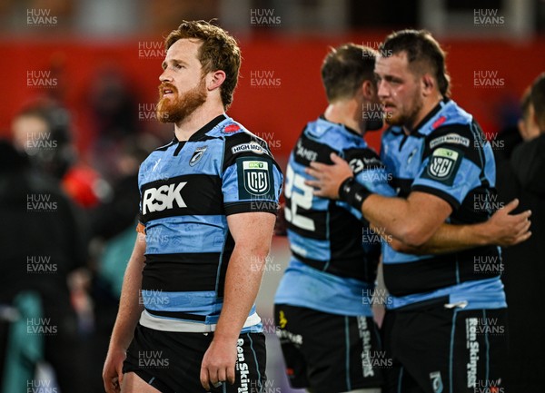 041025 - Munster v Cardiff Rugby, United Rugby Championship - Rory Jennings of Cardiff Rugby dejected after his side's defeat in the United Rugby Championship match against Munster