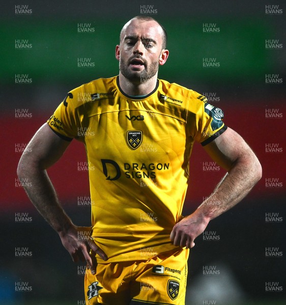 230126 - Munster v Dragons RFC - United Rugby Championship - Cai Evans of Dragons after the match