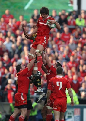 10.04.10 - Munster v Northampton Saints - Heineken Cup Semi-Final -  Donncha O'Callaghan of Munster takes the ball in the lineout 