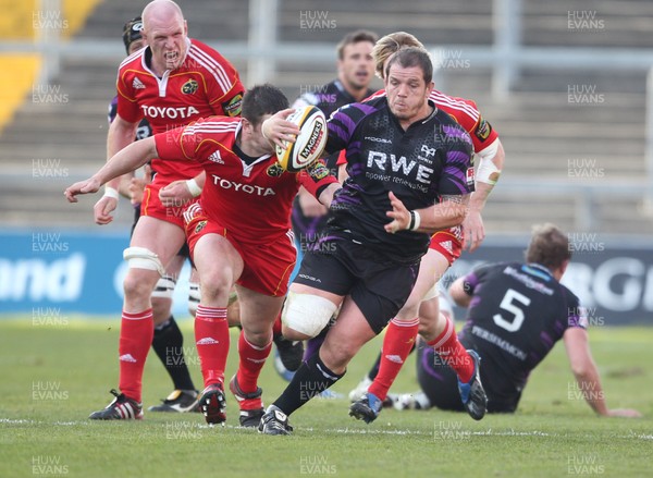 14.05.11 - Musnter v Ospreys... Ospreys Paul James finds space. 