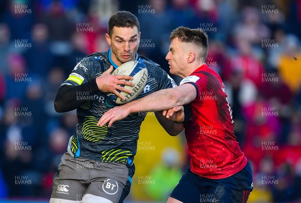 190120 - Munster v Ospreys - Heineken Champions Cup -  George North of Ospreys is tackled by Rory Scannell of Munster