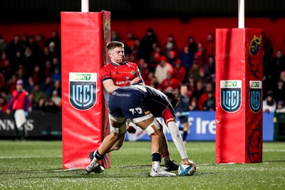 030323 - Munster v Scarlets - United Rugby Championship - Vaea Fifita of Scarlets on his way to scoring his side's second try