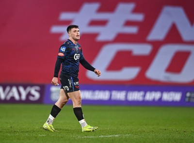 150225 - Munster v Scarlets - United Rugby Championship - Joe Roberts of Scarlets after receiving a yellow card 