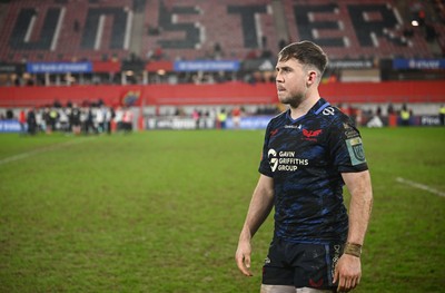 150225 - Munster v Scarlets - United Rugby Championship - Ioan Lloyd of Scarlets after his side's defeat 