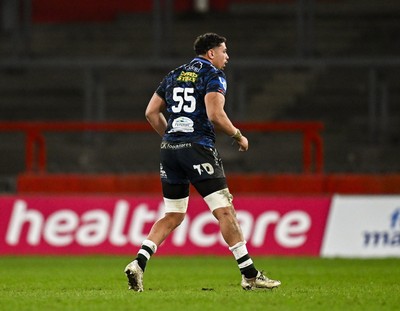 150225 - Munster v Scarlets - United Rugby Championship - Dan Davis of Scarlets