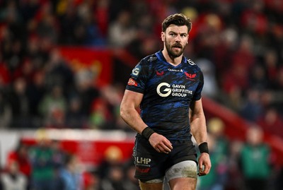 150225 - Munster v Scarlets - United Rugby Championship - Johnny Williams of Scarlets